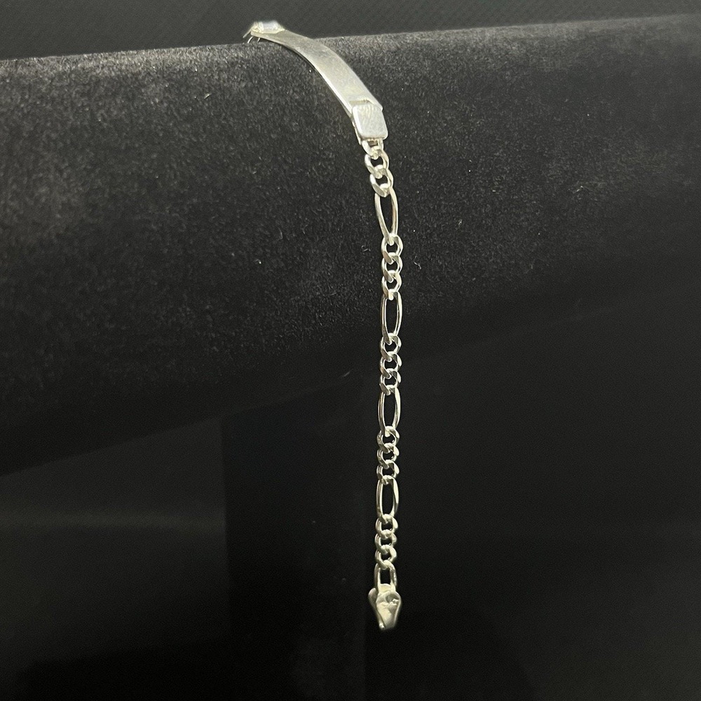 Esclava De Plata 925 Con Diseño Fígaro,925 Silver Bracelet - 7 Inch